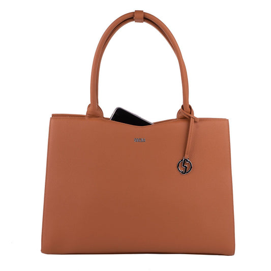 Straight Line Cognac 15.6″ Women's Laptop Tote - Laptopbags.co.uk