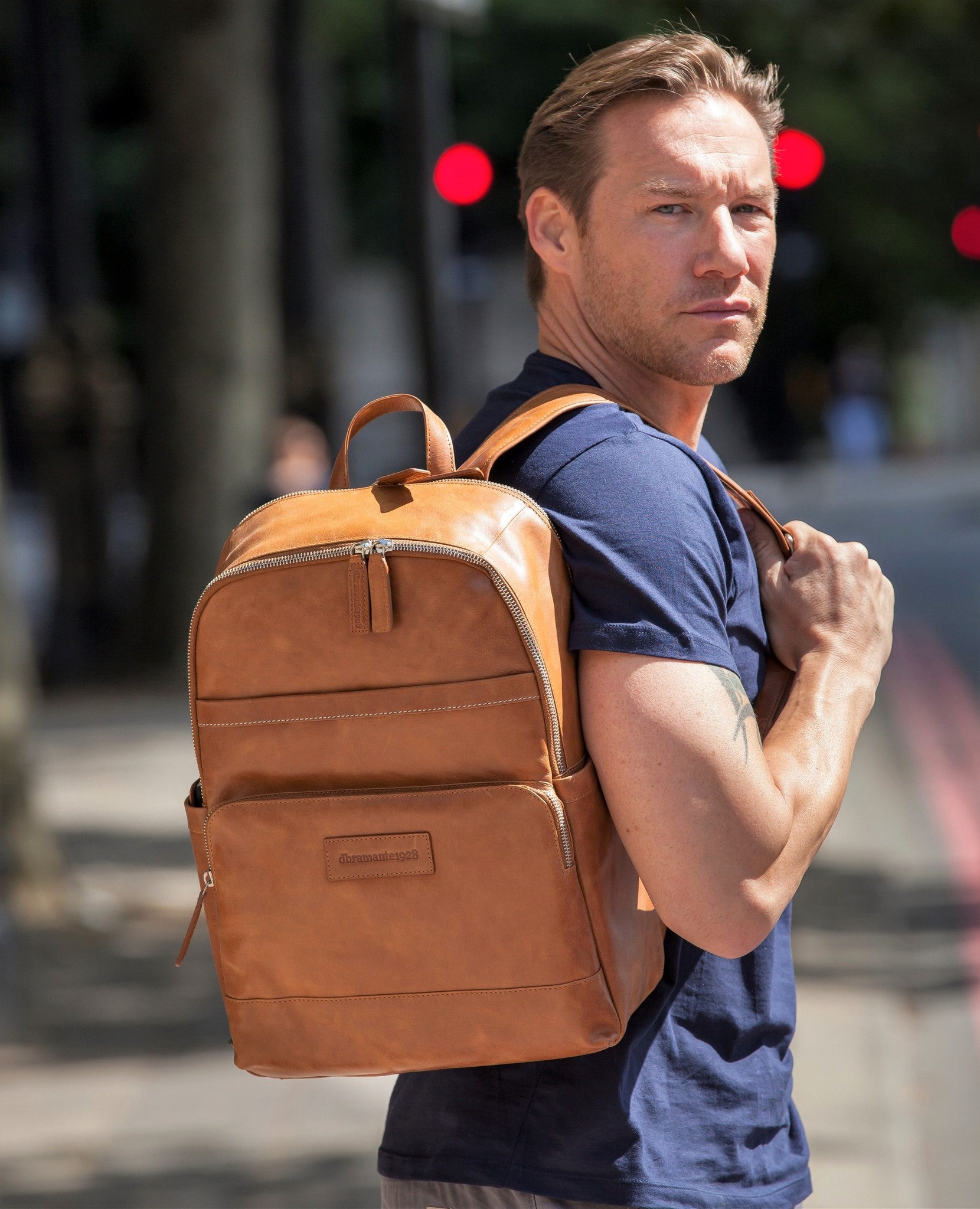 Svendborg -16" Leather Laptop Backpack -Tan - Laptopbags.co.uk