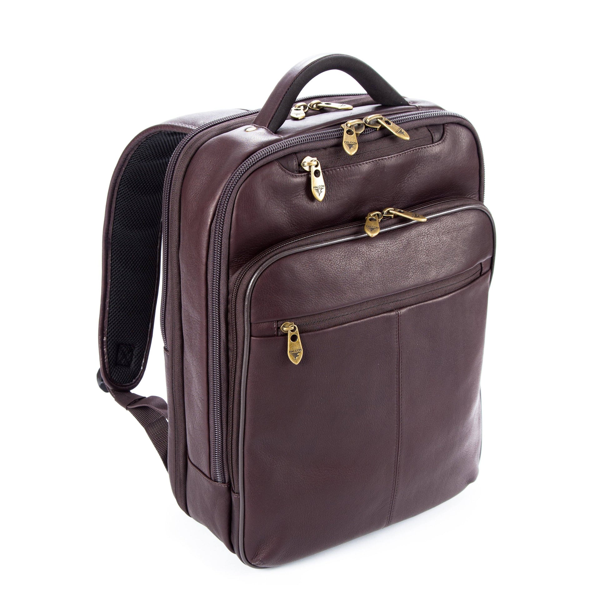 Colombian Leather 16" Laptop and 12" Tablet Backpack - Brown - Laptopbags.co.uk