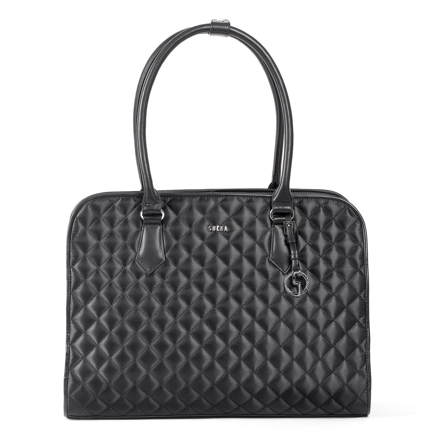 Socha 15.6 inch Black Diamond Womens Quilted Laptop Tote - Laptopbags.co.uk