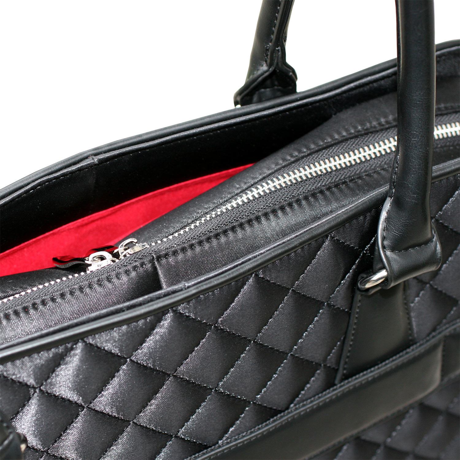 Socha 15.6 inch Black Diamond Womens Quilted Laptop Tote - Laptopbags.co.uk