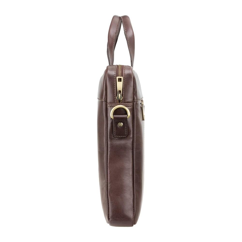 Charles 13" Leather Laptop Briefcase- Brown - Laptopbags.co.uk