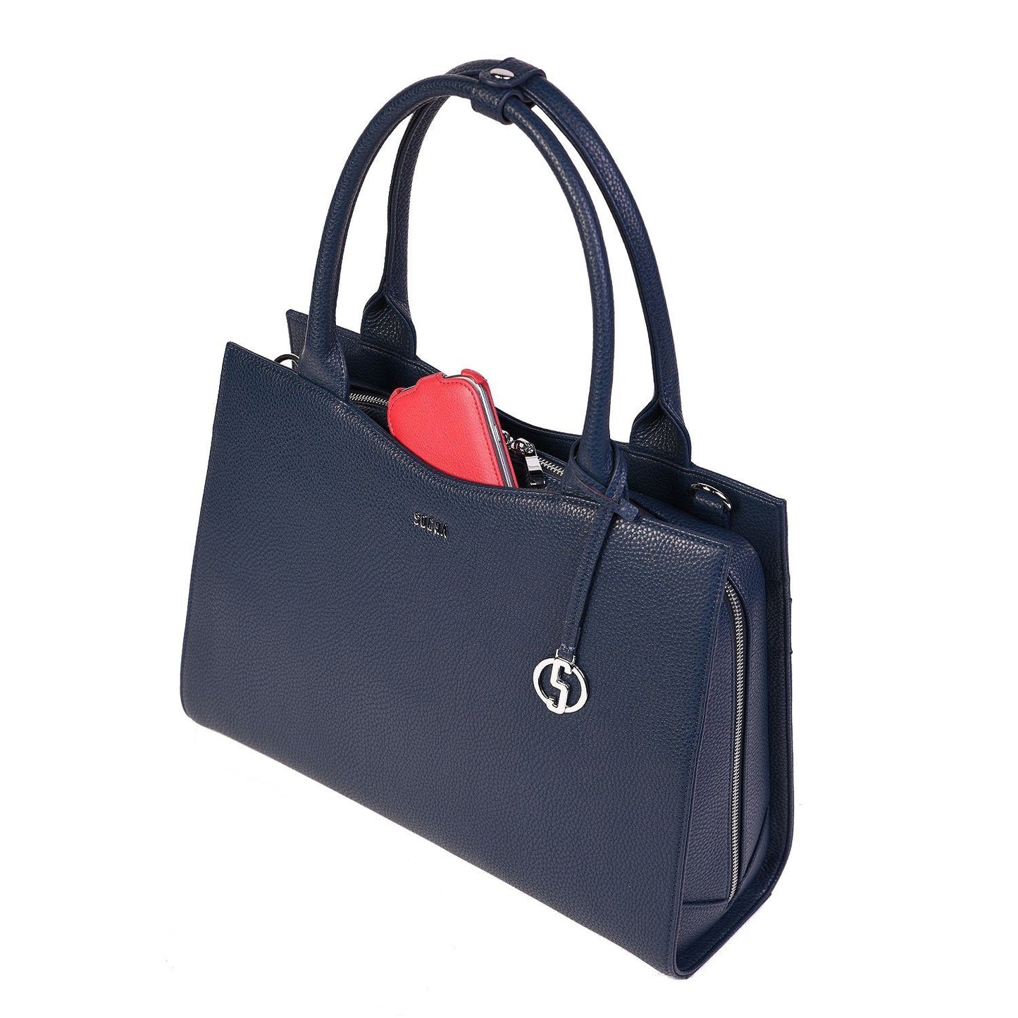 Navy Blue Midi 14″ Womens Laptop Tote - Laptopbags.co.uk