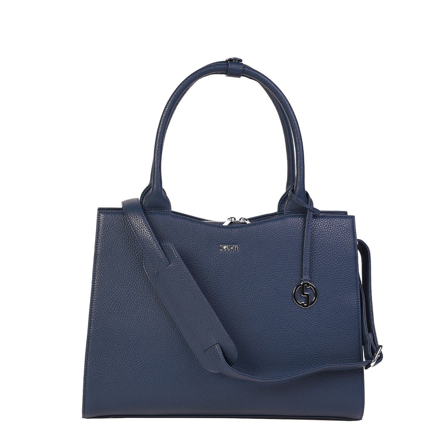 Navy Blue Midi 14″ Womens Laptop Tote - Laptopbags.co.uk