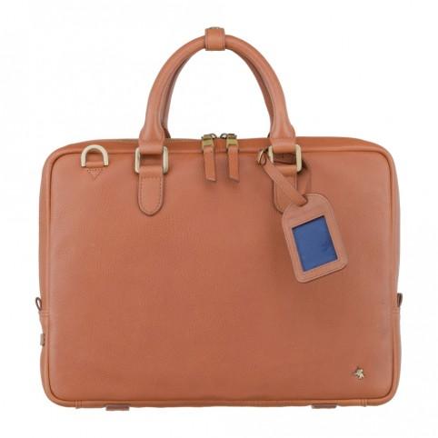 Royce 13" - Premium Slim Leather Laptop Case- Tan - Laptopbags.co.uk