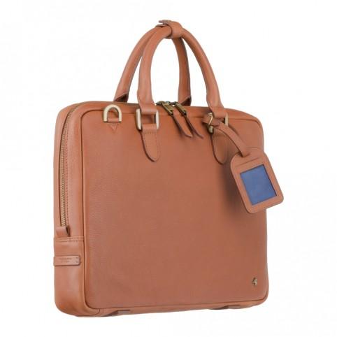 Royce 13" - Premium Slim Leather Laptop Case- Tan - Laptopbags.co.uk