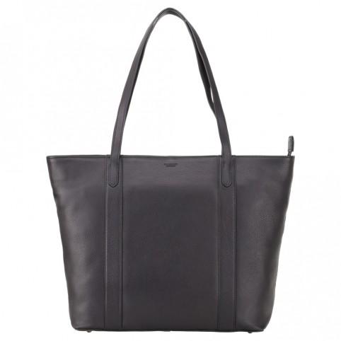 Sophia - 13" Womens Leather Laptop Tote Bag- Black - Laptopbags.co.uk