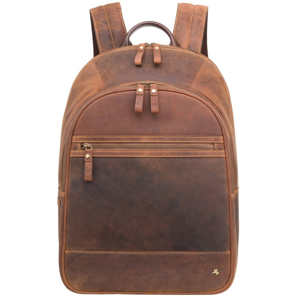 Tank - 13" Leather Laptop Backpack Havana Tan - Laptopbags.co.uk