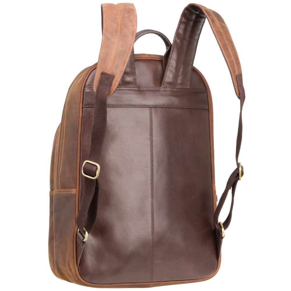 Tank - 13" Leather Laptop Backpack Havana Tan - Laptopbags.co.uk